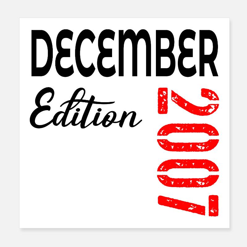 19e anniversaire décembre 2007 - Poster 20 x 20 cm - blanc