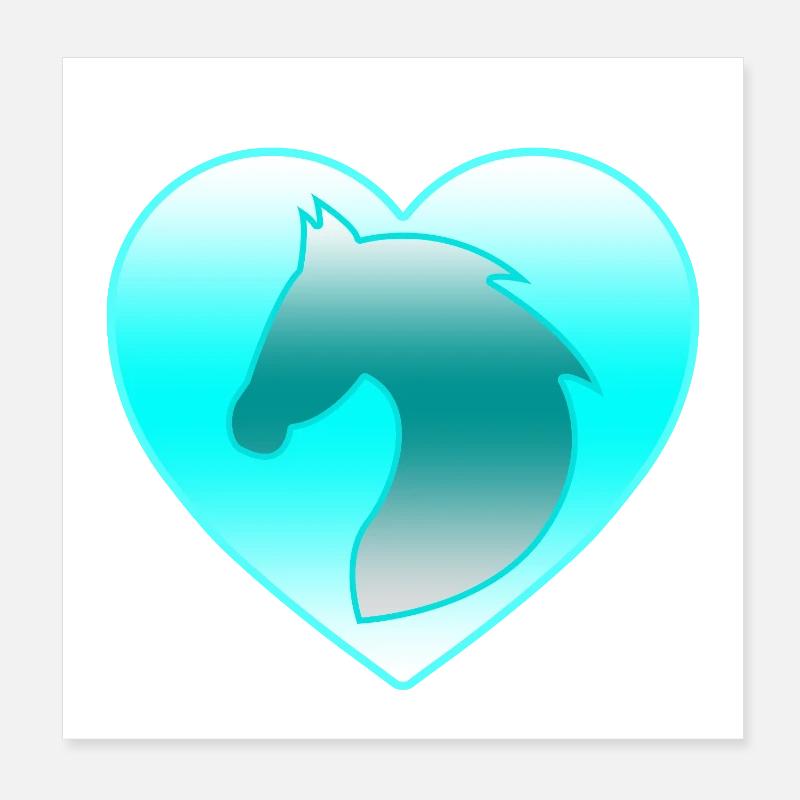 Chevaux Poster 20 x 20 cm