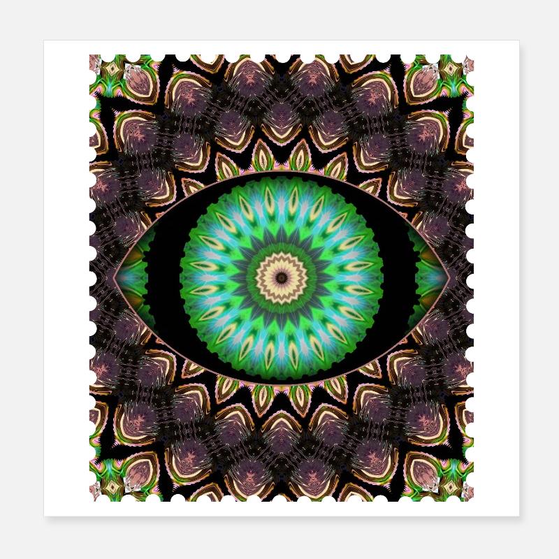 Kaleidoscopic eye pattern - Poster 8" x 8" (20x20 cm) - white