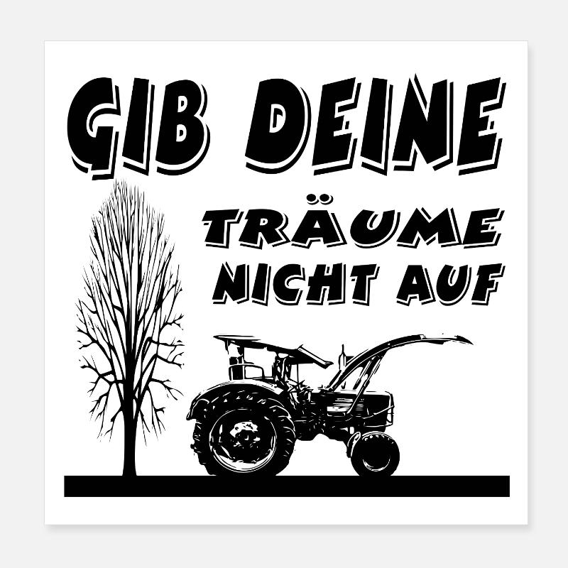 Traktor Poster 20x20 cm