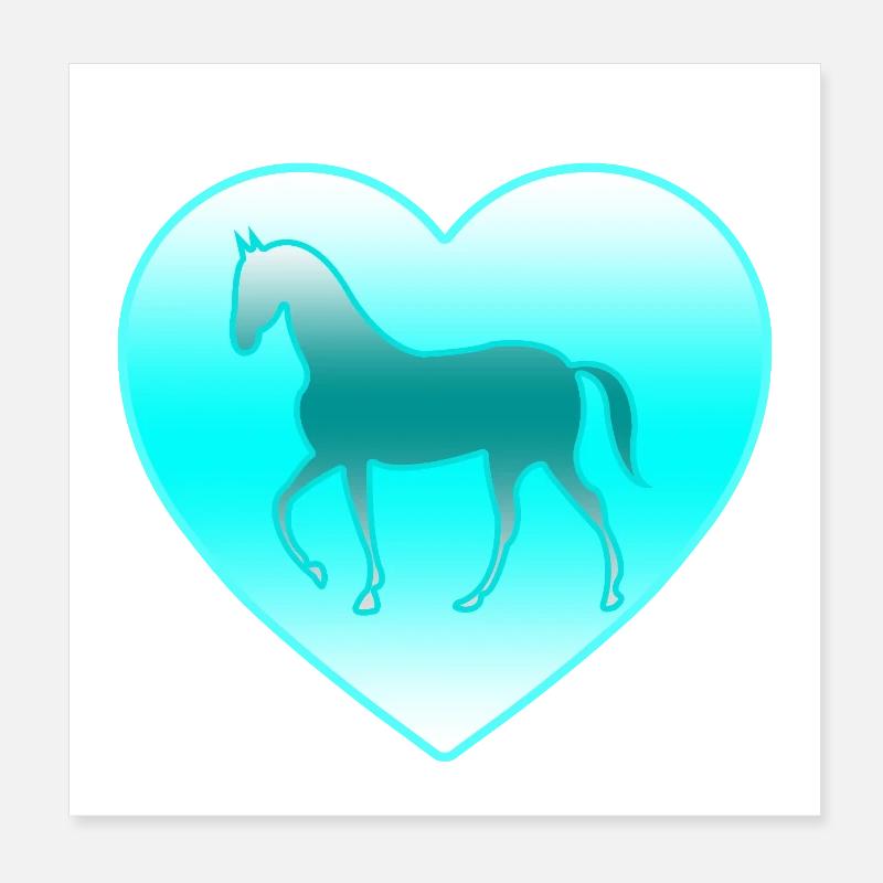 Pferde Poster 20x20 cm