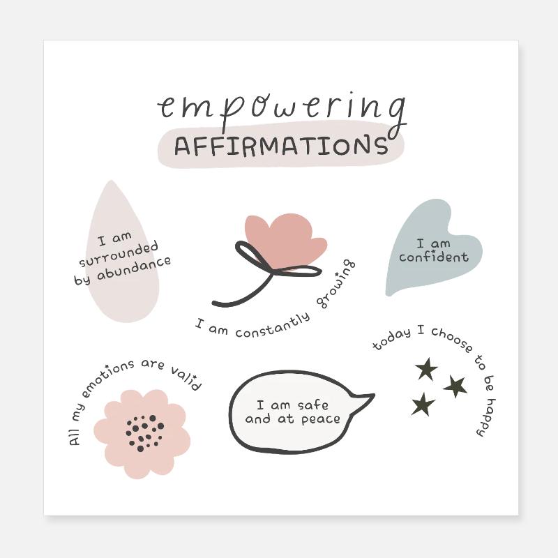 Empowering Affirmations Poster 20x20 cm