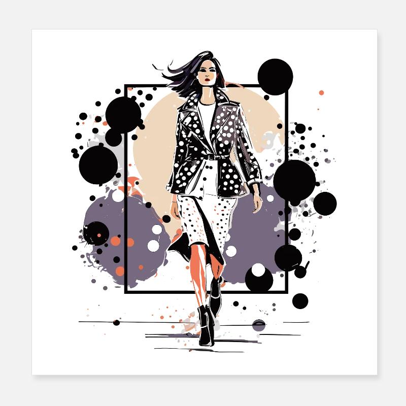 Night Leather Icon Poster 8" x 8" (20x20 cm)