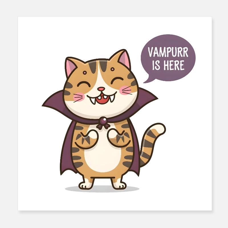 Kitten Vampire Smile Poster 8" x 8" (20x20 cm)