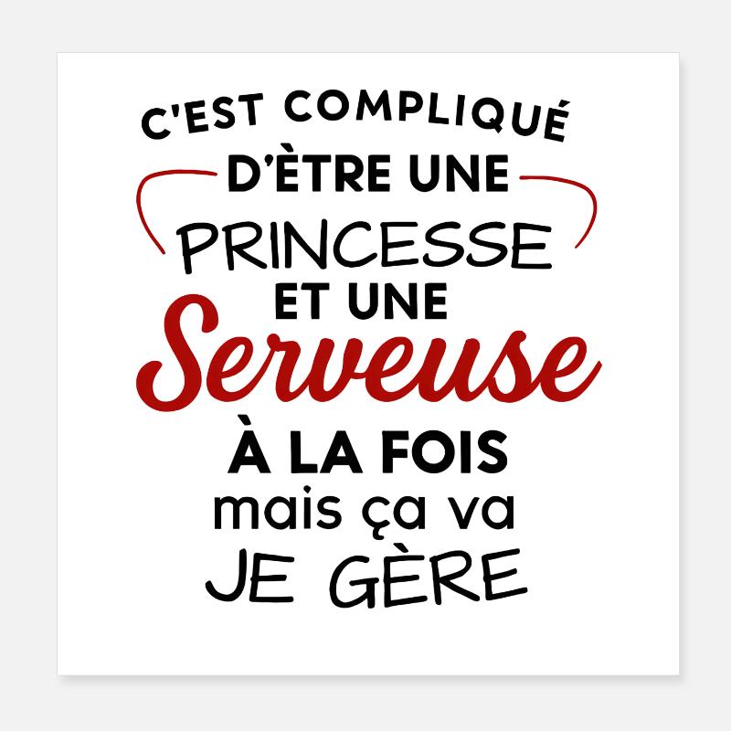 Princess and Waitress: Double Vocation Poster 8" x 8" (20x20 cm)