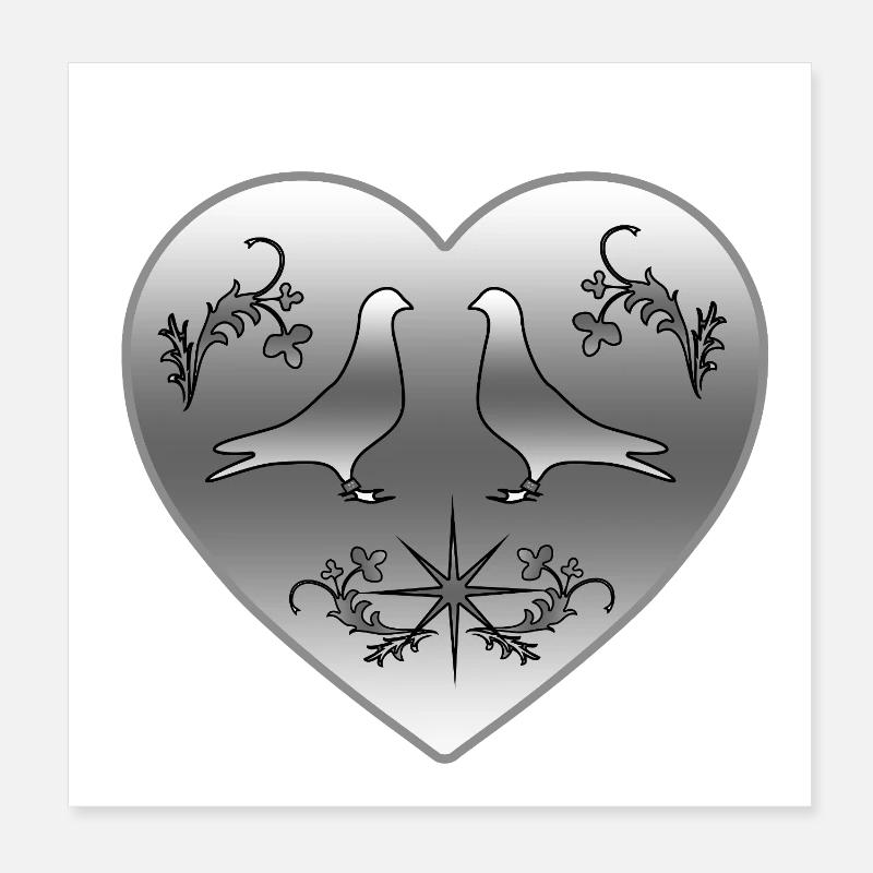 Doves Poster 8" x 8" (20x20 cm)