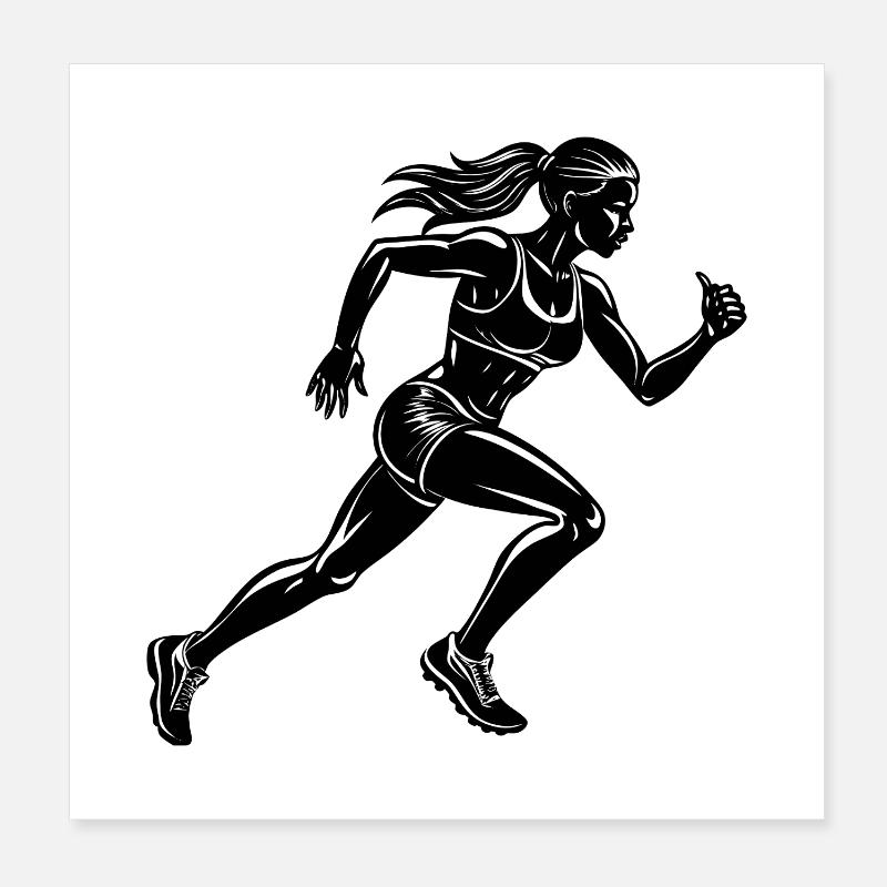 Femme coureuse Poster 20 x 20 cm