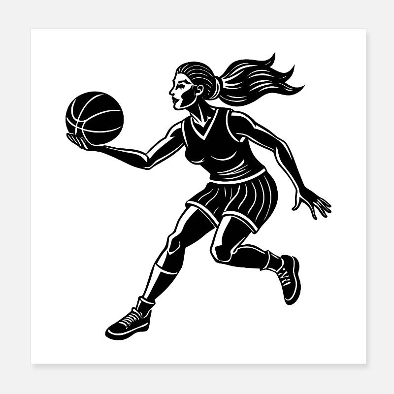 Basket-ball féminin Poster 20 x 20 cm