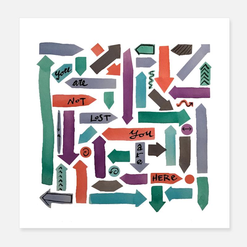 Tu n’es pas perdu, tu es là Poster 20 x 20 cm