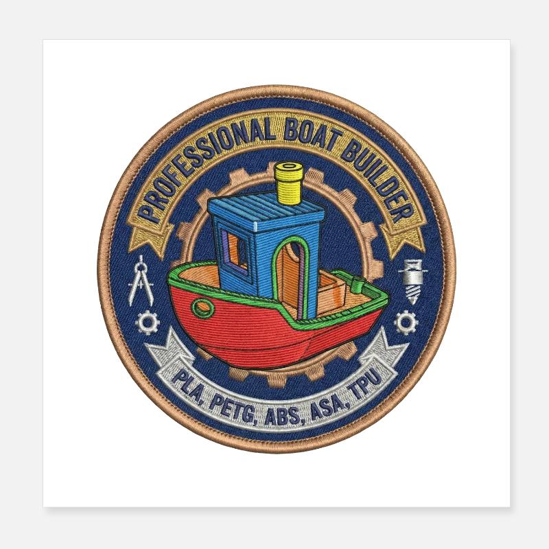 Constructeur professionnel de bateaux Benchy Patch Poster 20 x 20 cm