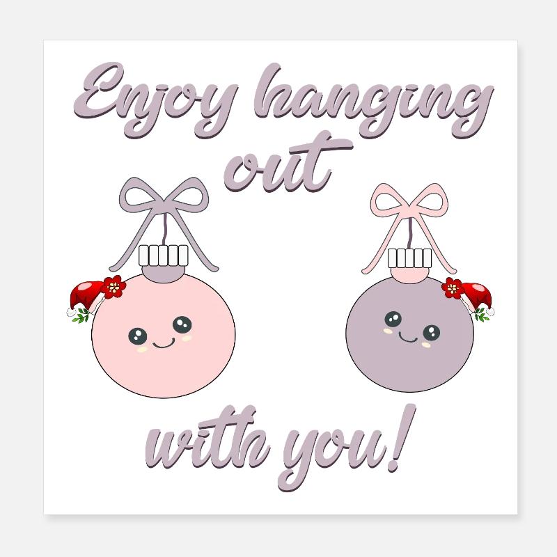 Passer du temps entre amis de Noël Poster 20 x 20 cm