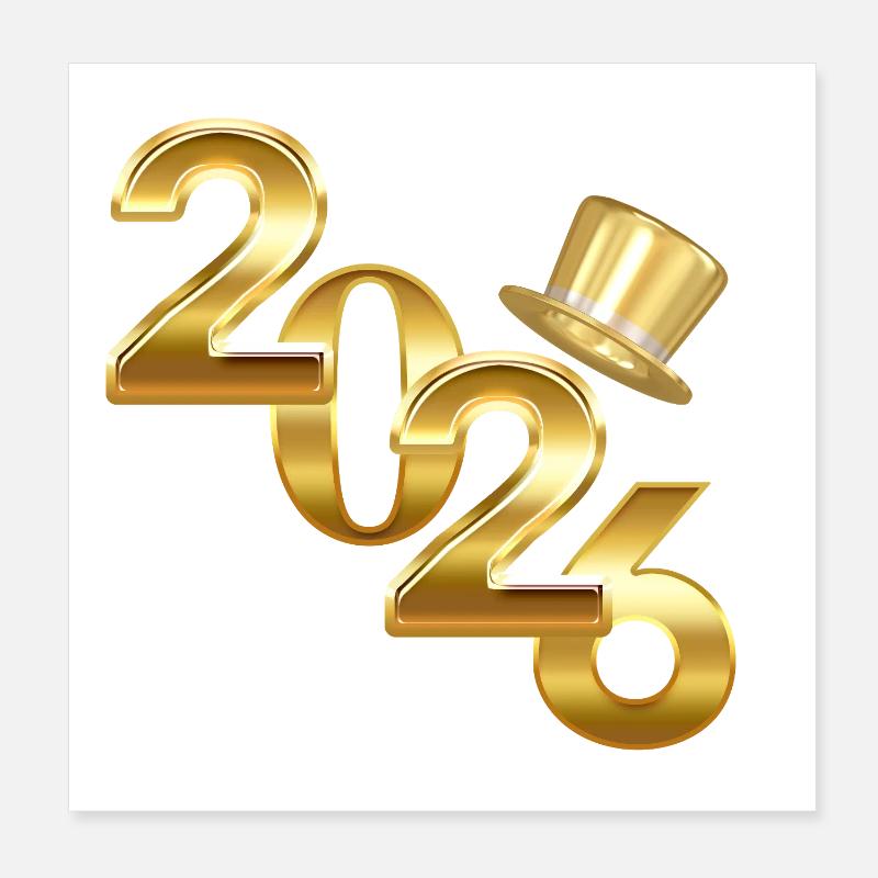 Neujahr 2026 Poster 20x20 cm