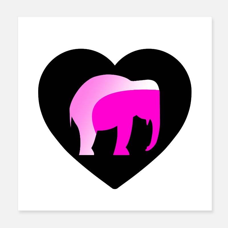 Éléphant Poster 20 x 20 cm