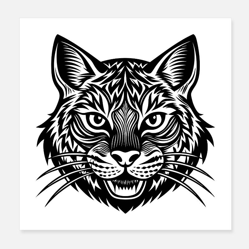 Chat sauvage Poster 20 x 20 cm