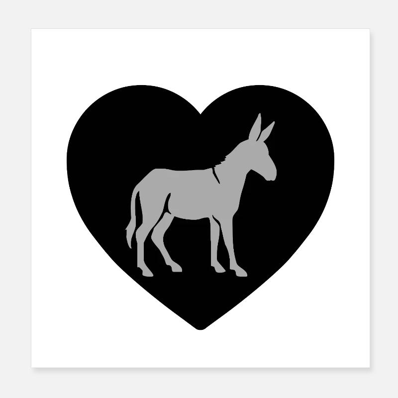 âne Poster 20 x 20 cm