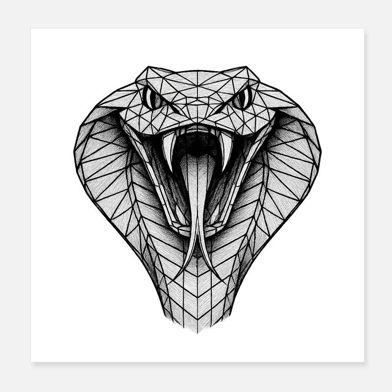 Geometric Cobra Head Poster 8" x 8" (20x20 cm)