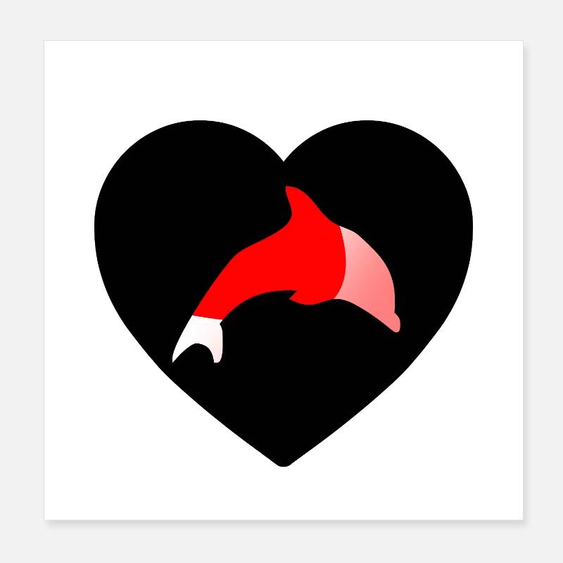 Delfin Poster 20x20 cm