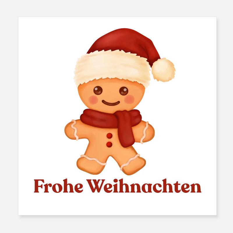 Frohe Weihnachten Lebkuchenmännchen Advent Poster 20x20 cm
