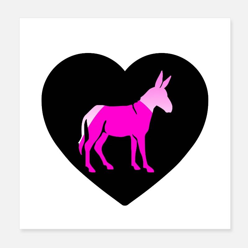 Esel Poster 20x20 cm