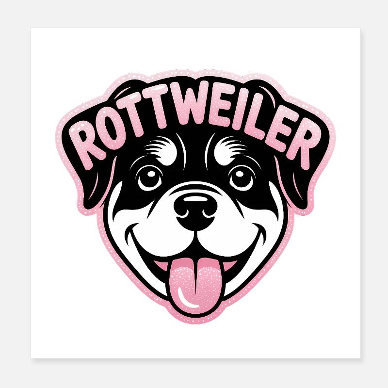 Rottweiler - Cool Pet Logo Poster 8" x 8" (20x20 cm)