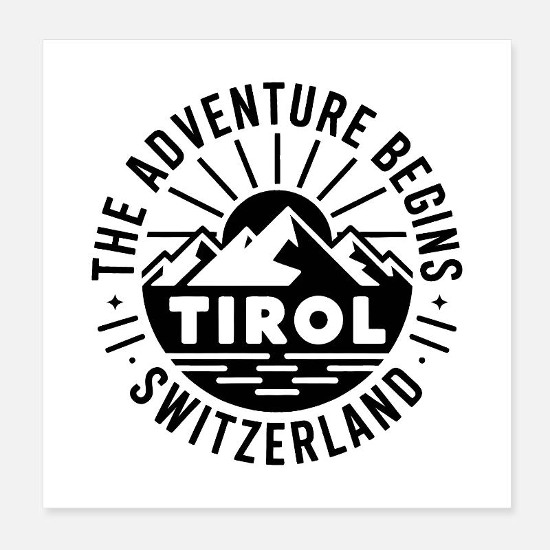 Tirol - Souvenir Design - Poster 8" x 8" (20x20 cm) - white