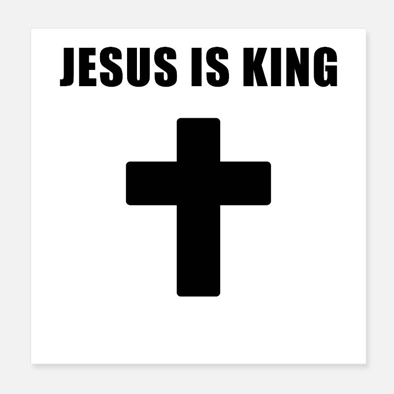 Conception minimale de croix de Jesus is King Poster 20 x 20 cm