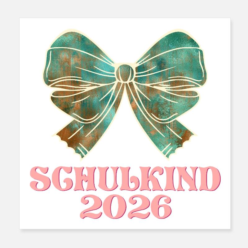 Schulkind 2026 Einschulung Mädchen Poster 20x20 cm