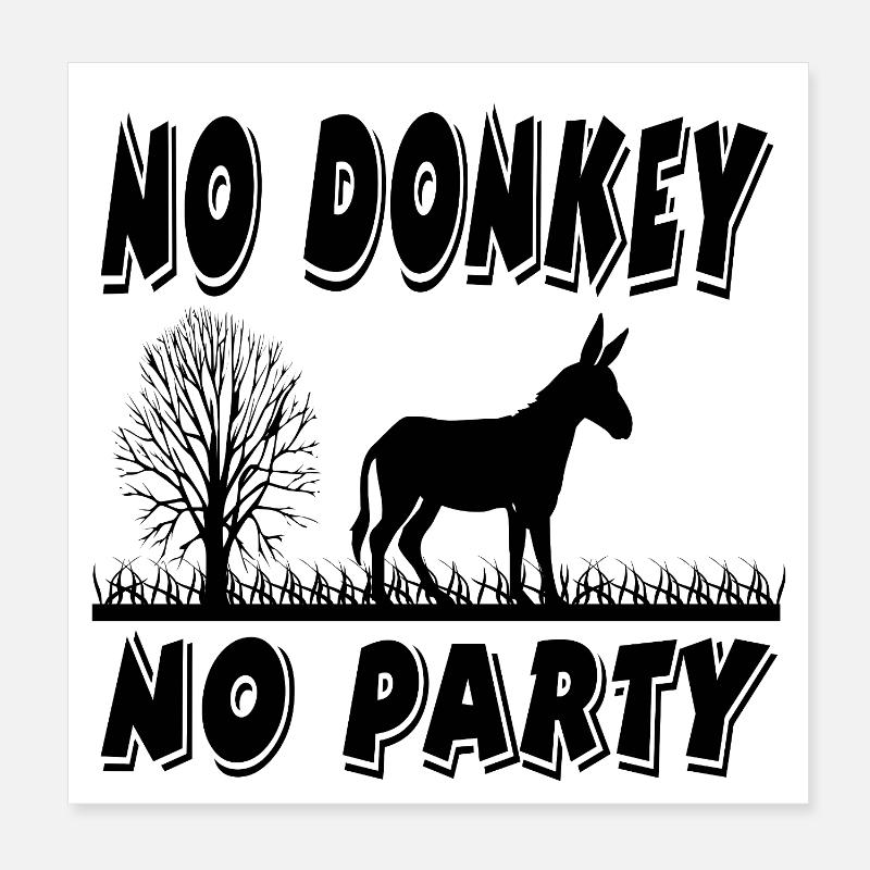 donkey Poster 8" x 8" (20x20 cm)