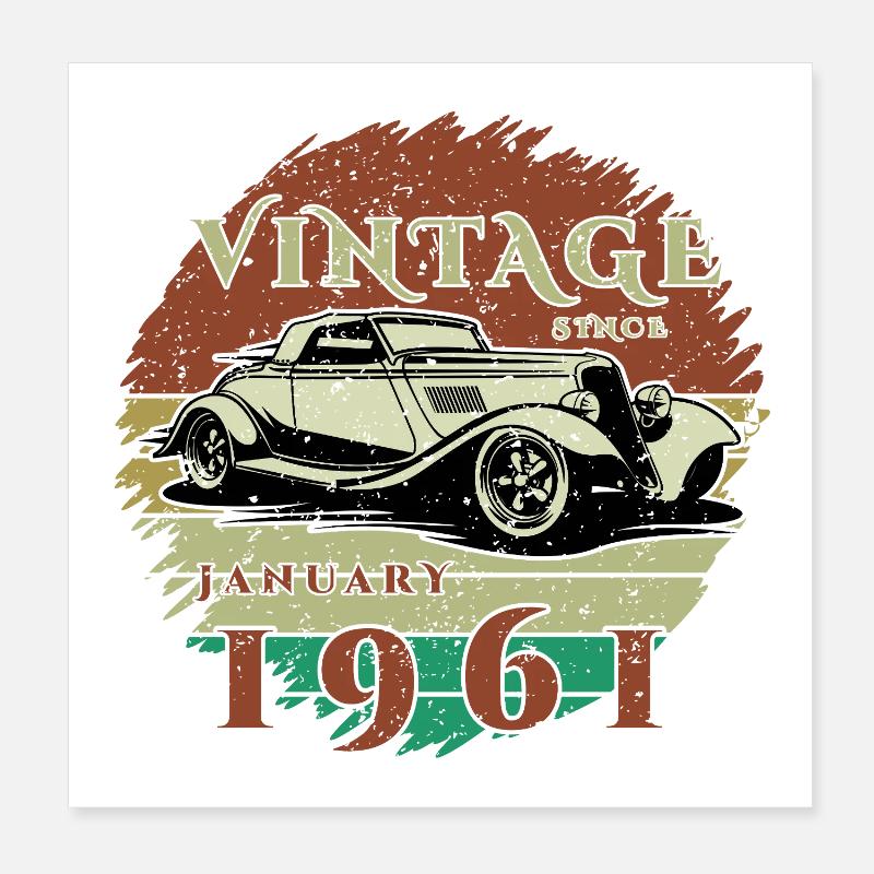 65e anniversaire - Classiques - Millésime depuis 01/1961 Poster 20 x 20 cm