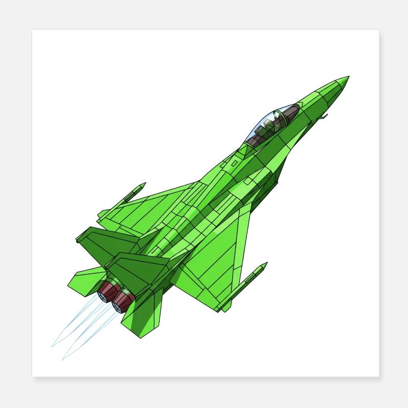 Jet de géométrie verte Poster 20 x 20 cm