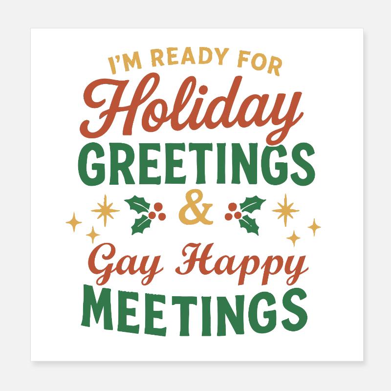 Salutations de Noël et Rencontres Joyeuses avec les Gay Poster 20 x 20 cm