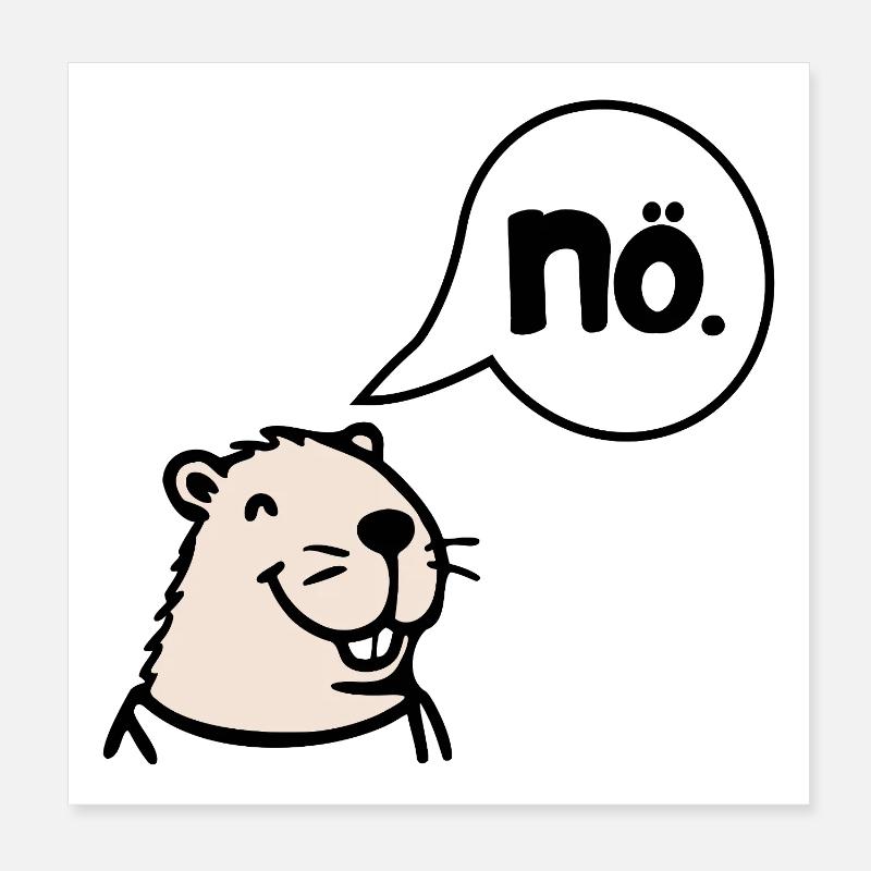 Annulation de Capybara Non Non Poster 20 x 20 cm