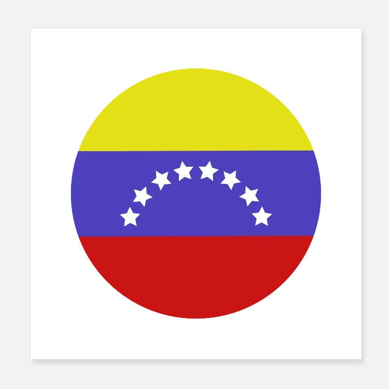 Drapeau rond du Venezuela Poster 20 x 20 cm