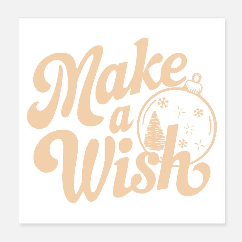 Make a Wish Ornament Typography Poster 8" x 8" (20x20 cm)