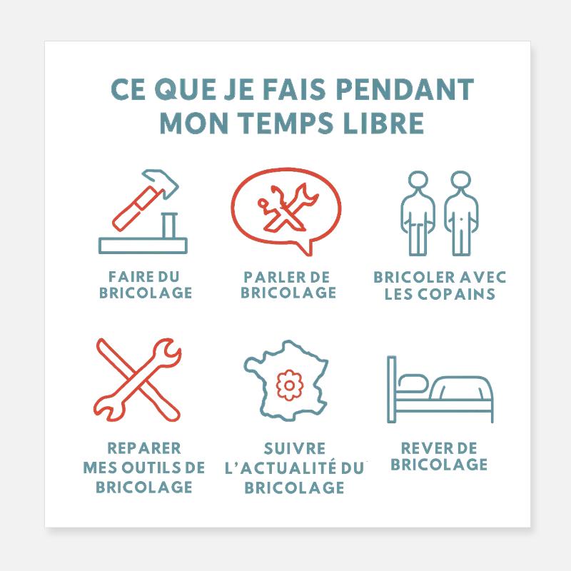 Bricolage et Temps Libre Poster 20 x 20 cm