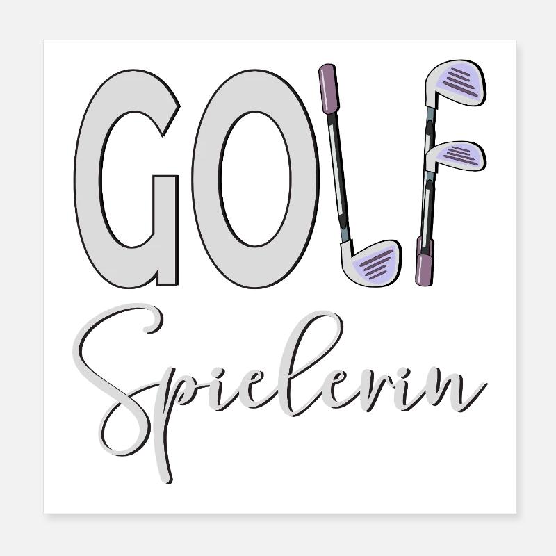 GOLFER PLAYING GOLF Poster 8" x 8" (20x20 cm)
