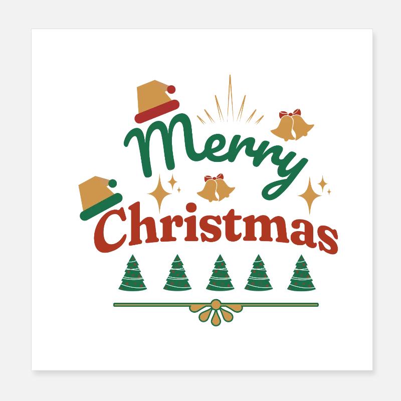 Joyeux Noël imprimé rétro Poster 20 x 20 cm