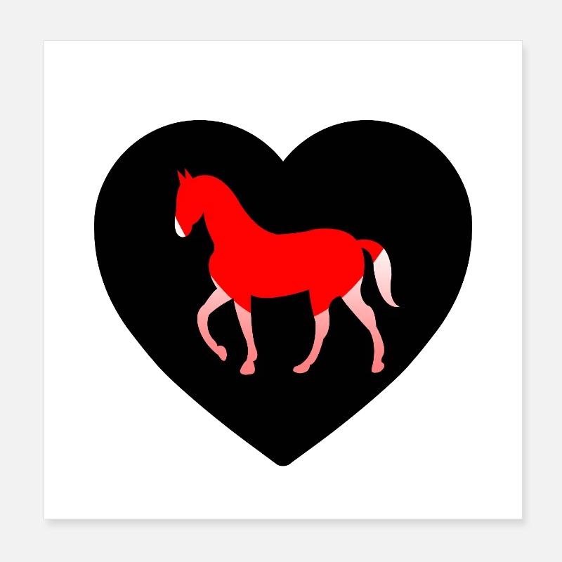 Chevaux Poster 20 x 20 cm