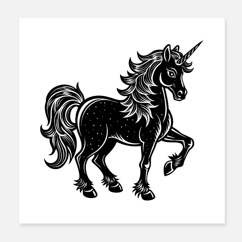 Licorne Poster 20 x 20 cm