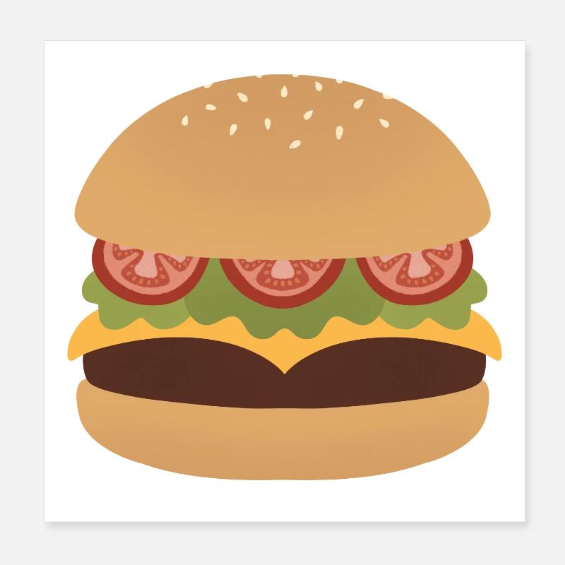 Klassische Burger Flat Kunst Poster 20x20 cm