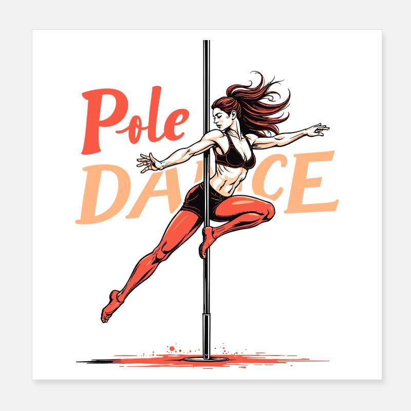 Pole Dance Pole Dancer Acrobatic Gift Poster 8" x 8" (20x20 cm)