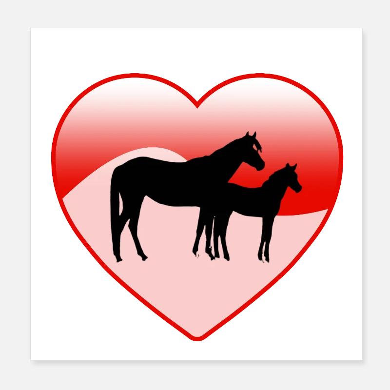 Chevaux Poster 20 x 20 cm