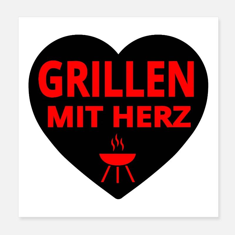 Grillen Poster 20x20 cm