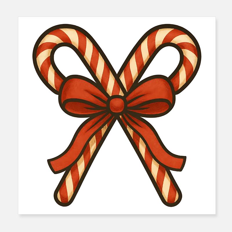 Cannes d’orge d’orge avec ruban rouge Poster 20 x 20 cm