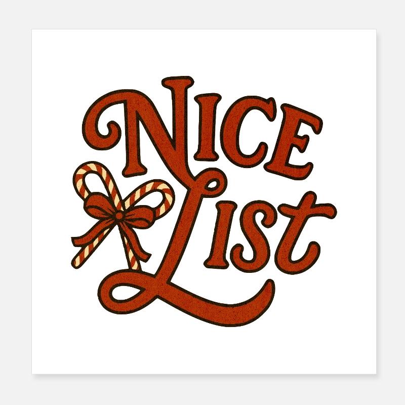 Belle liste de canne de sucre de Noël Poster 20 x 20 cm