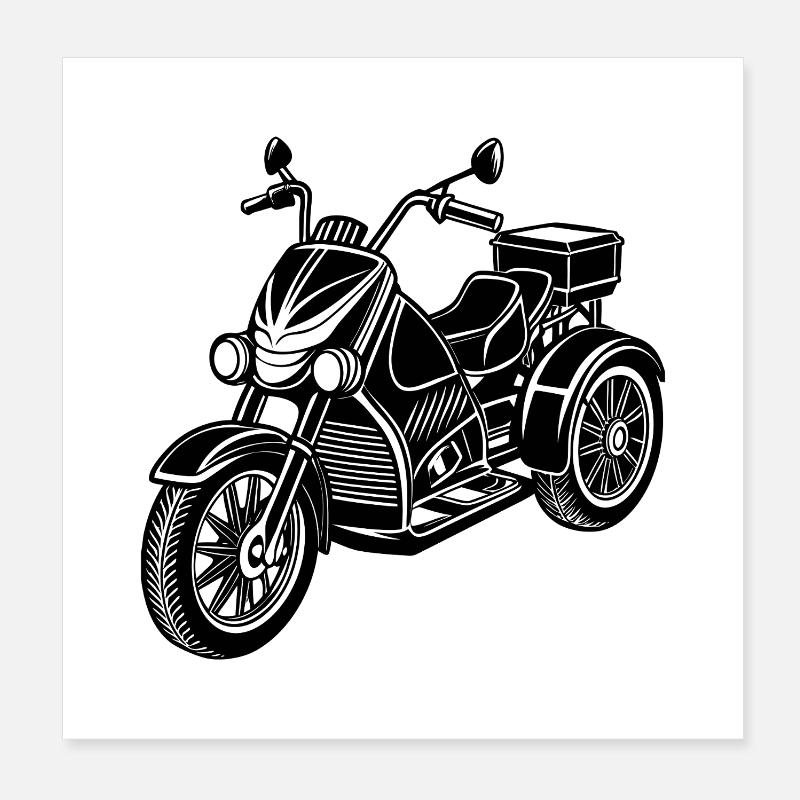 Motocyclette Poster 20 x 20 cm