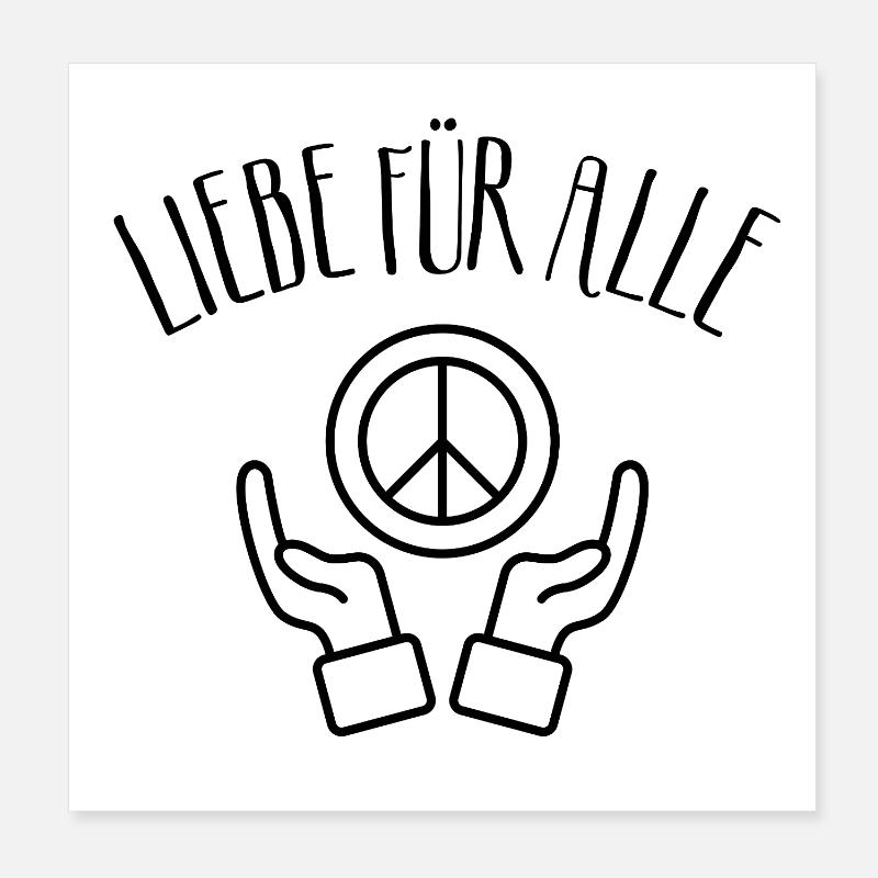 Love for All, Peace for All, Peace, Love Poster 8" x 8" (20x20 cm)
