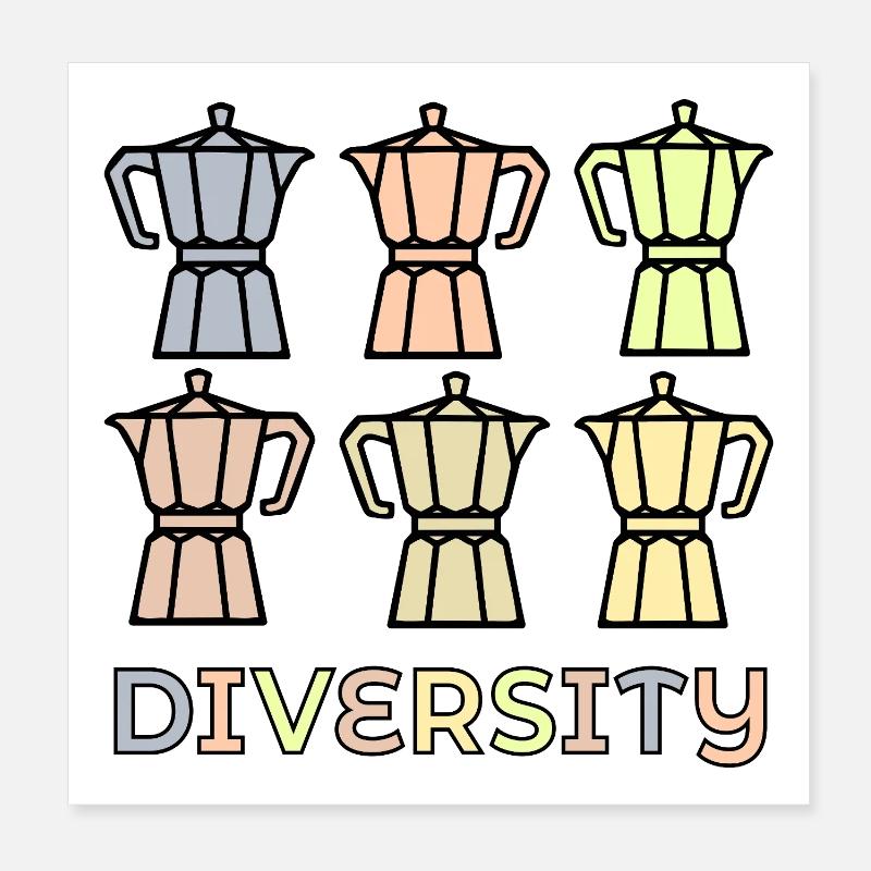 Diversité du café espresso Poster 20 x 20 cm