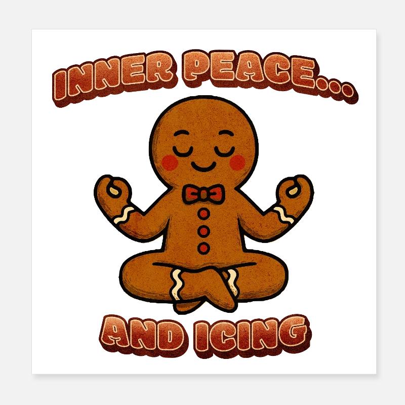 Inner Peace Gingerbread Meditationsfigur Poster 20x20 cm
