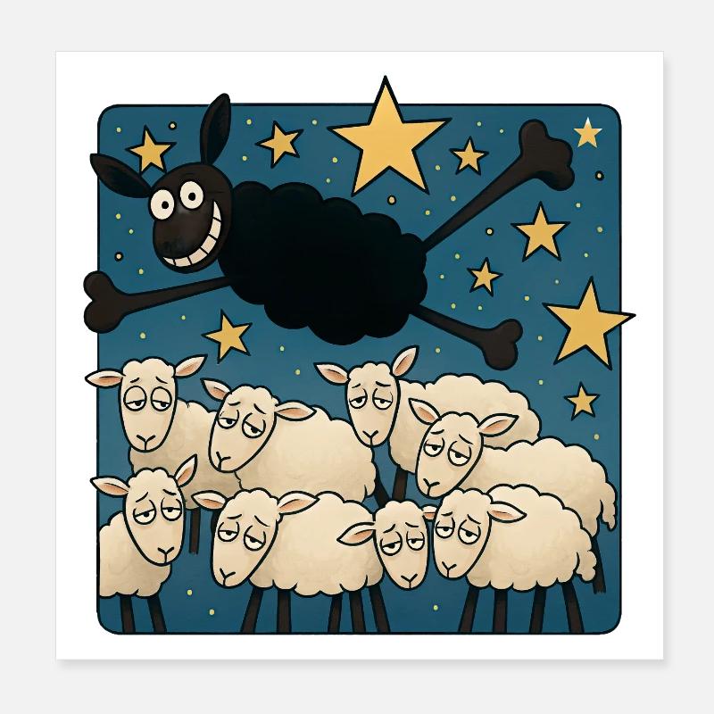 Black Sheep Poster 8" x 8" (20x20 cm)